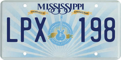 MS license plate LPX198