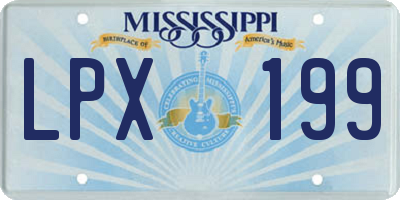 MS license plate LPX199