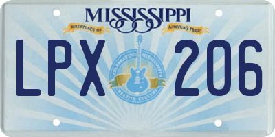 MS license plate LPX206
