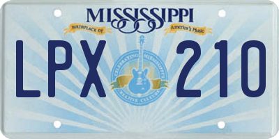 MS license plate LPX210