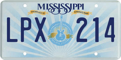 MS license plate LPX214