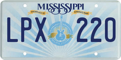 MS license plate LPX220