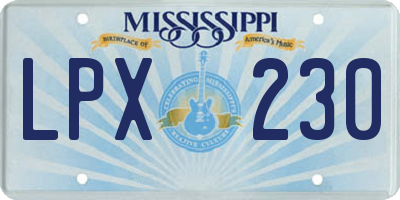 MS license plate LPX230