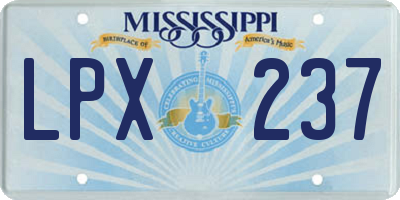 MS license plate LPX237