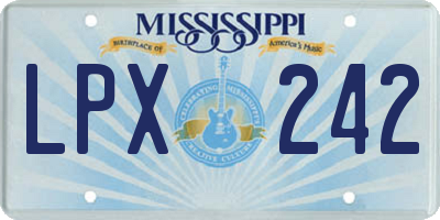 MS license plate LPX242