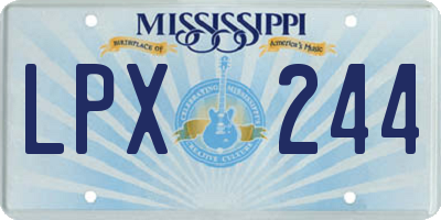 MS license plate LPX244