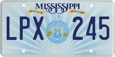 MS license plate LPX245