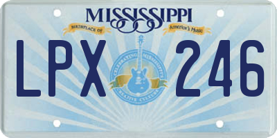 MS license plate LPX246