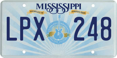 MS license plate LPX248