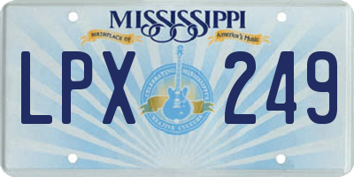 MS license plate LPX249