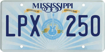 MS license plate LPX250