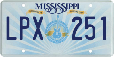 MS license plate LPX251