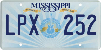MS license plate LPX252