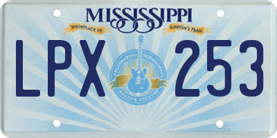 MS license plate LPX253