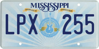 MS license plate LPX255