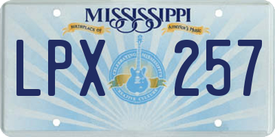 MS license plate LPX257