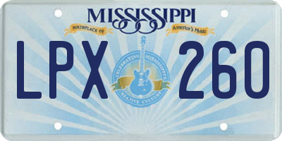 MS license plate LPX260