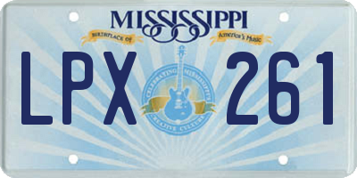 MS license plate LPX261