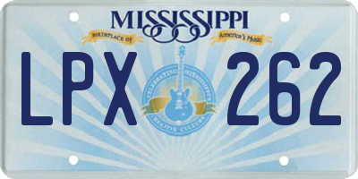 MS license plate LPX262