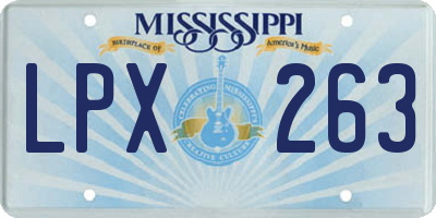 MS license plate LPX263