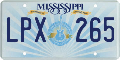 MS license plate LPX265
