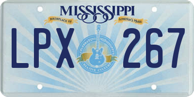 MS license plate LPX267