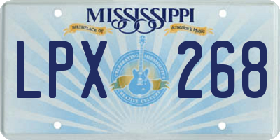 MS license plate LPX268
