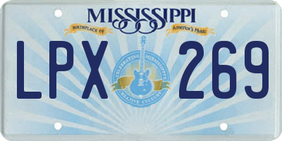 MS license plate LPX269
