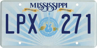 MS license plate LPX271