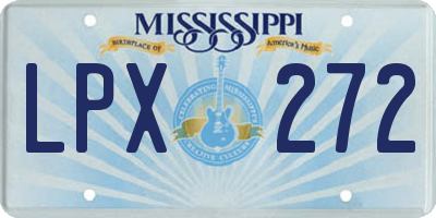MS license plate LPX272