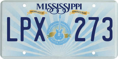 MS license plate LPX273