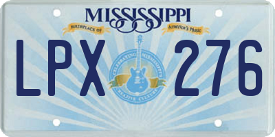 MS license plate LPX276