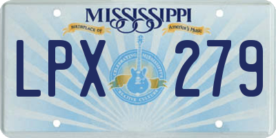 MS license plate LPX279