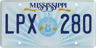 MS license plate LPX280