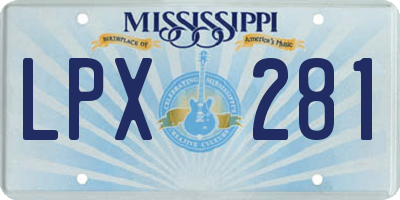 MS license plate LPX281