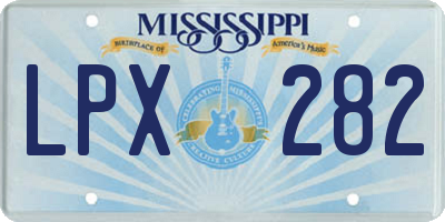 MS license plate LPX282