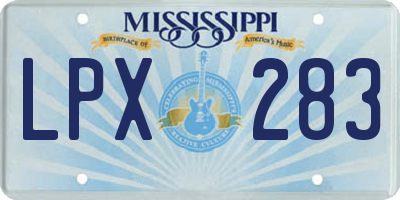 MS license plate LPX283