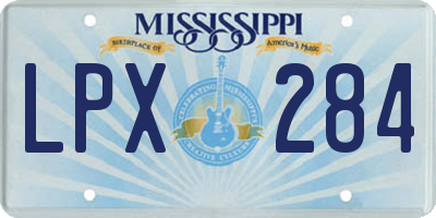 MS license plate LPX284