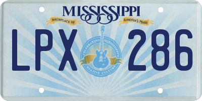 MS license plate LPX286