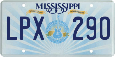 MS license plate LPX290