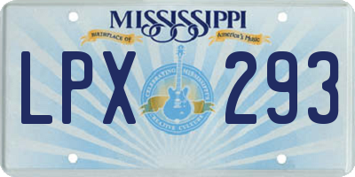 MS license plate LPX293
