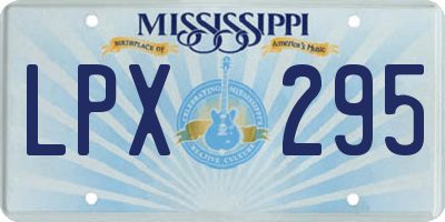 MS license plate LPX295