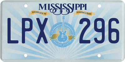 MS license plate LPX296