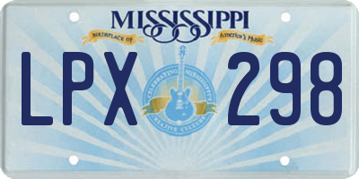 MS license plate LPX298