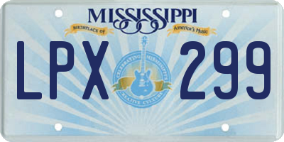 MS license plate LPX299
