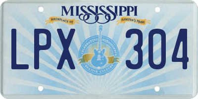 MS license plate LPX304