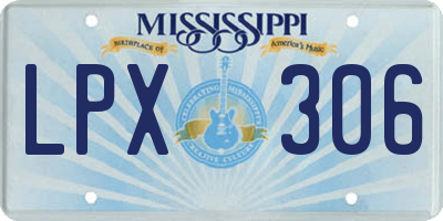 MS license plate LPX306