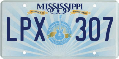 MS license plate LPX307