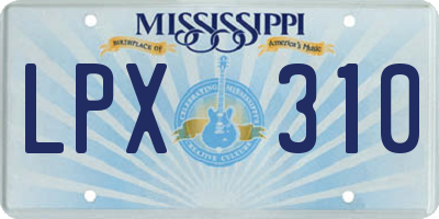 MS license plate LPX310