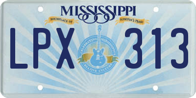 MS license plate LPX313